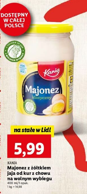 Lidl Majonez klasyczny kania oferta
