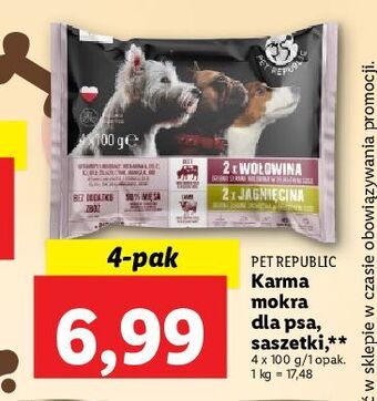 Lidl Karma dla psa wołowina + jagnięcina pet republic oferta