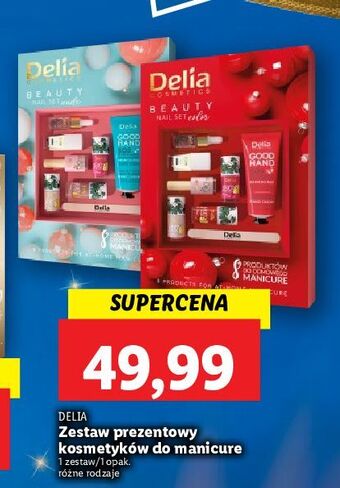 Lidl Zestaw w pudełku set color: żel do skórek + zmywacz pilniczek lakier odżywka krem rąk olejek paznokci delia oferta