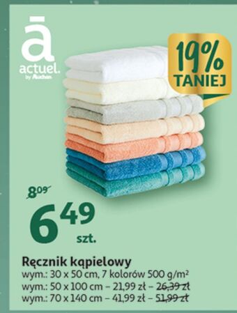 Auchan Ręcznik kąpielowy 50 x 100 cm actuel oferta