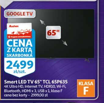 Auchan Telewizor 65" led 65p635 tcl oferta