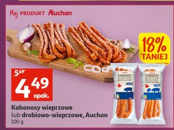 Auchan Kabanosy drobiowo-wieprzowe auchan oferta