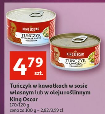 Auchan Tuńczyk w kawałkach sosie własnym king oscar oferta