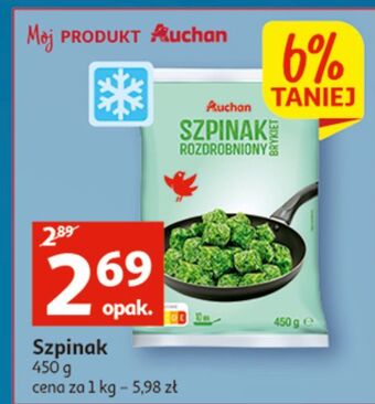 Auchan Szpinak rozdrobniony brykiet auchan różnorodne (logo czerwone) oferta