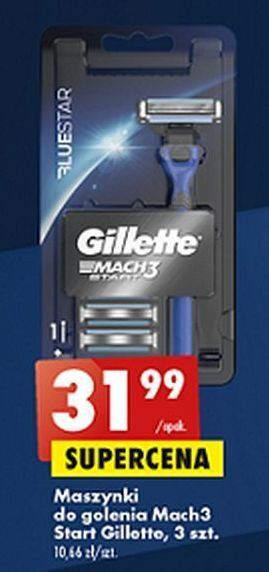 Biedronka Maszynka do golenia + 3 wkłady gillette mach3 start oferta