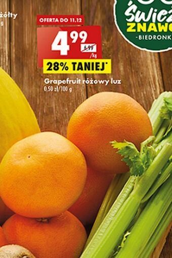 Biedronka Grapefruit różowy oferta