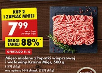 Biedronka Mięso mielone z łopatki wieprzowej i wołowej kraina mięs oferta