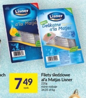 Społem Lisner filety śledziowe a'la matjas delikatne 220 g oferta