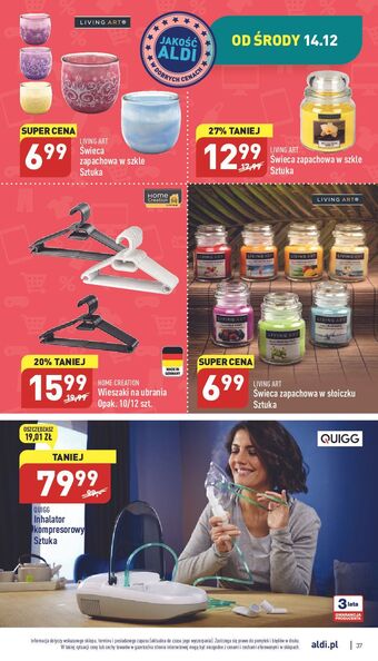 ALDI Świeca zapachowa w szkle living art oferta