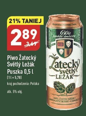 ALDI Piwo zatecky svetly lezak oferta