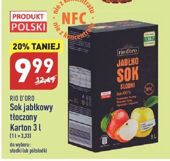 ALDI Sok jabłkowy półsłodki rio d'oro oferta