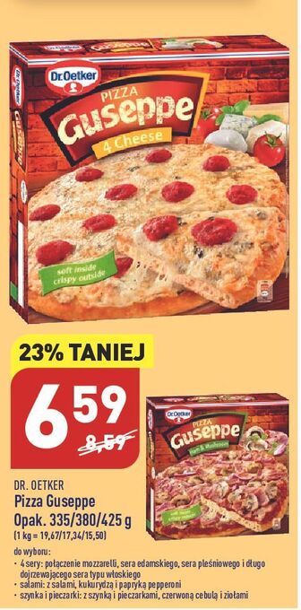 ALDI Pizza cztery sery dr. oetker guseppe oferta