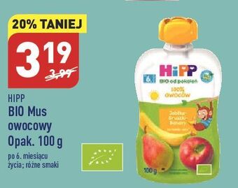ALDI Mus owocowy jabłko-gruszki-banan hipp bio oferta