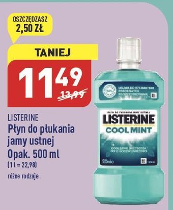ALDI Płyn do płukania ust listerine cool mint oferta