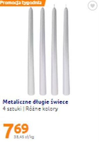 Action Metaliczne długie świece 4 sztuki różne kolory oferta
