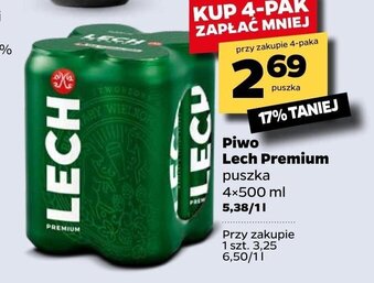 Netto Piwo Lech Premium 4x 500ml oferta