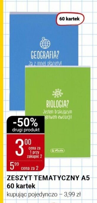 bi1 Zeszyt Tematyczny A5 60 kartek oferta