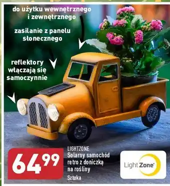 ALDI Samochód solarny retro z doniczką na rośliny 1 SZT oferta