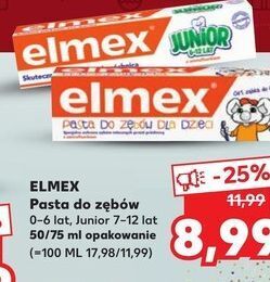 Kaufland Pasta do zębów dla dzieci w wieku 0-6 lat elmex junior oferta