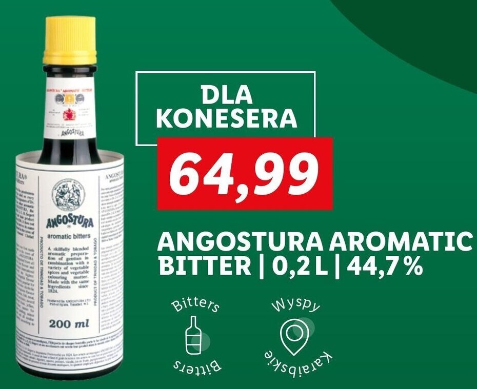 Promocja Angostura Aromatic bitter 0,2l 44,7 w Lidl