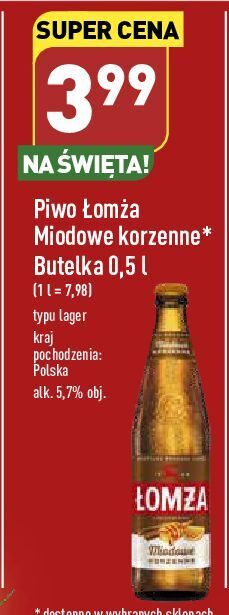 ALDI Piwo łomża miodowe oferta