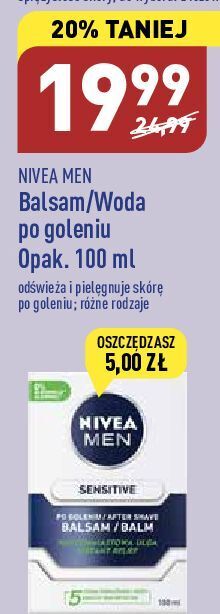 ALDI Woda po goleniu łagodząca nivea men sensitive oferta