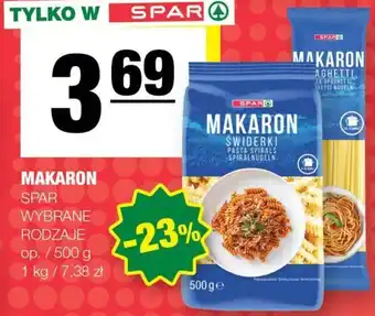 Spar Spar Makaron wybrane rodzaje 500g oferta