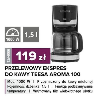 Rebel Electro Teesa przelewowy ekspres do kawy aroma 100 oferta