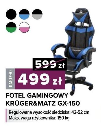 Rebel Electro Kruger&Matz fotel gamingowy gx-150 oferta