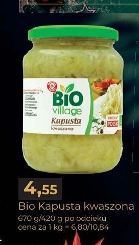 E.Leclerc Kapusta kwaszona wiodąca marka bio village oferta