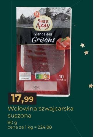 E.Leclerc Wołowina suszona szwajcarska wiodąca marka saint azay oferta