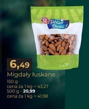 Migdały łuskane wiodąca marka tablier blanc