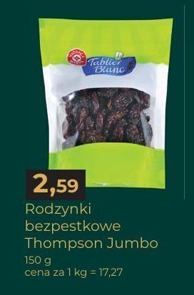 E.Leclerc Rodzynki bezpestkowe thompson jumbo wiodąca marka tablier blanc oferta