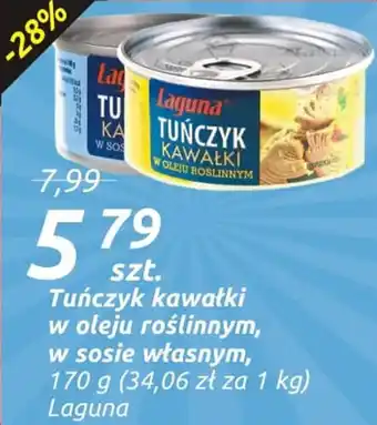 Społem Laguna Tuńczyk kawałki w oleju roślinnym, w sosie własnym 170g oferta