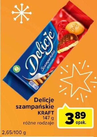 Carrefour Kraft Delicje szampańskie 147g różne rodzaje oferta