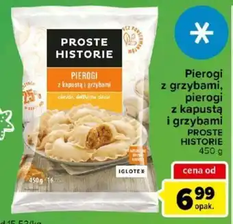 Carrefour Proste Historie Pierogi z grzybami, pierogi z kapustą i grzybami 450g oferta