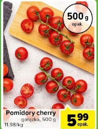 Carrefour Pomidory cherry gałązka, 500g oferta