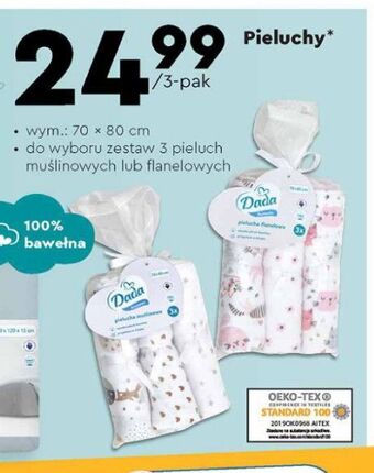 Biedronka Pieluchy flanelowe 70 x 80 cm dada oferta