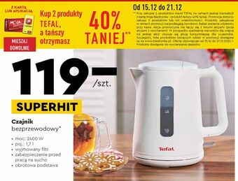 Biedronka Czajnik 2400 w tefal oferta