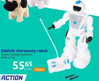 Action Zdalnie sterowany robot Świeci i strzela rzutkami, wiek +5lat oferta