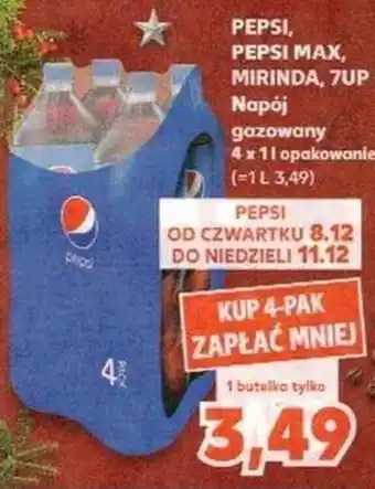 Kaufland Pepsi, Pepsi Max, Mirinda, 7UP, Napój gazowany 4x1L opak. oferta