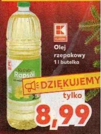 Kaufland Olej rzepakowy 1L butelka oferta