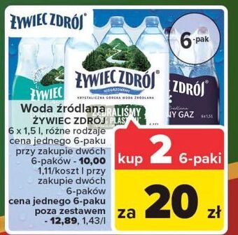 Carrefour Woda delikatnie musująca żywiec zdrój oferta