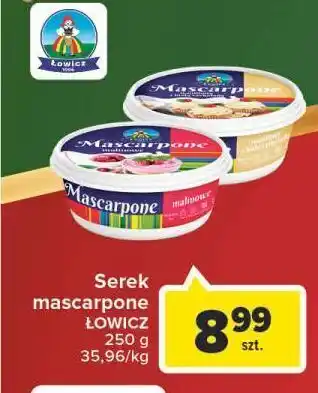 Carrefour Ser mascarpone waniliowe z białą czekolada łowicz 1906 oferta