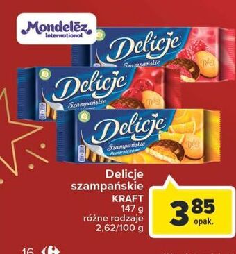 Carrefour Ciastka z galaretką malinową delicje szampańskie oferta
