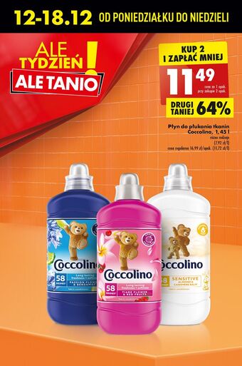 Biedronka Płyn do płukania sensitive almond & cashmere coccolino oferta