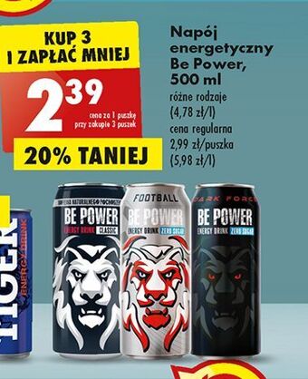 Biedronka Napój energetyczny classic be power oferta