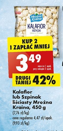 Biedronka Kalafior różyczki mroźna kraina oferta