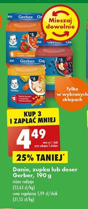 Biedronka Zupka pomidorowa z ryżem i indykiem gerber oferta