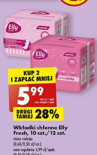 Biedronka Wkładki higieniczne extra elly fresh oferta